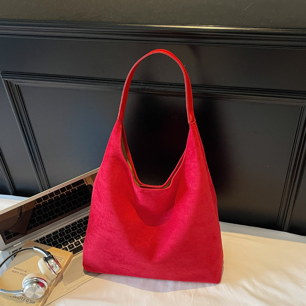 Retro Frosted Solid Color Large-Capacity Single Shoulder Bag