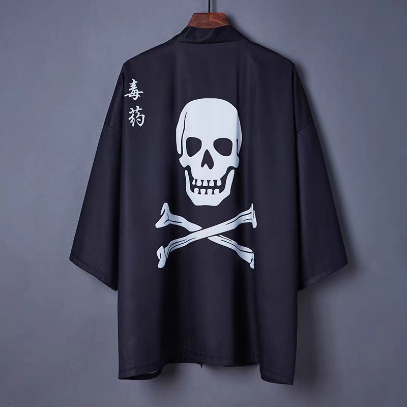 Traditional Print Open Front Cardigan Robe teemdrop
