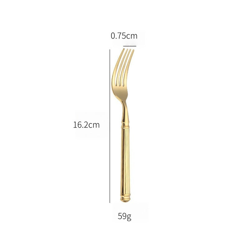 Stainless Steel Western Tableware Knife Fork Spoon Roman Column Design