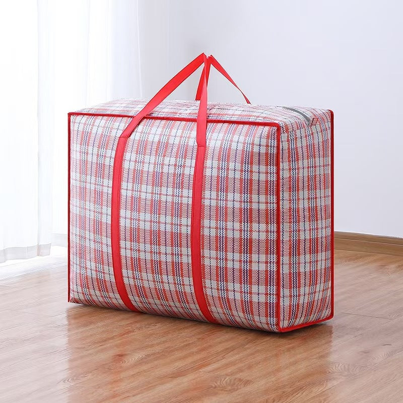 Large Capacity Foldable Woven Storage Bag for Quilts and Clothes