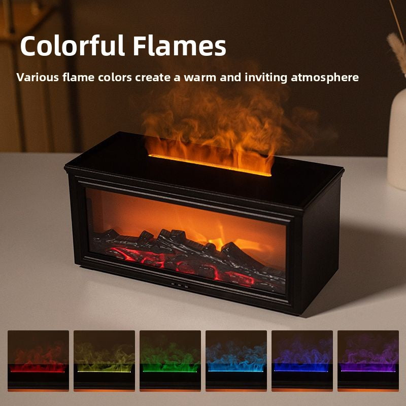 7-Color Fireplace Ultrasonic Aroma Diffuser
