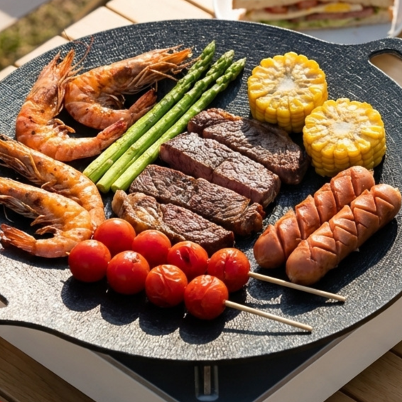 Outdoor camping cooking pan teemdrop