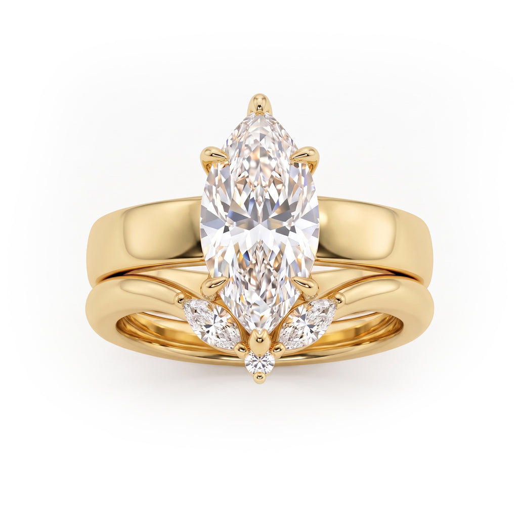 Wide Band Cubic Zirconia Gold Plated Ring