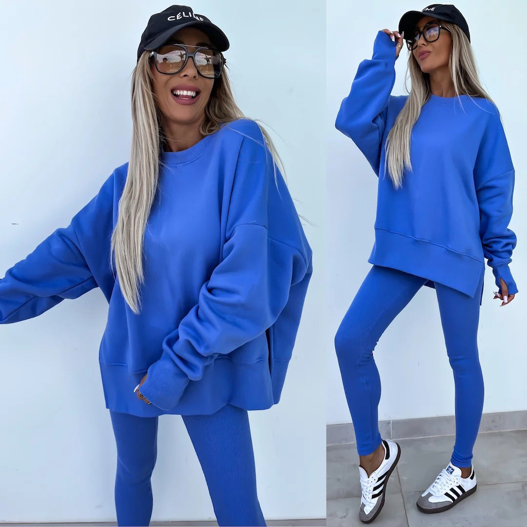 Long Sleeve Sweatshirt and Tight Trousers Set