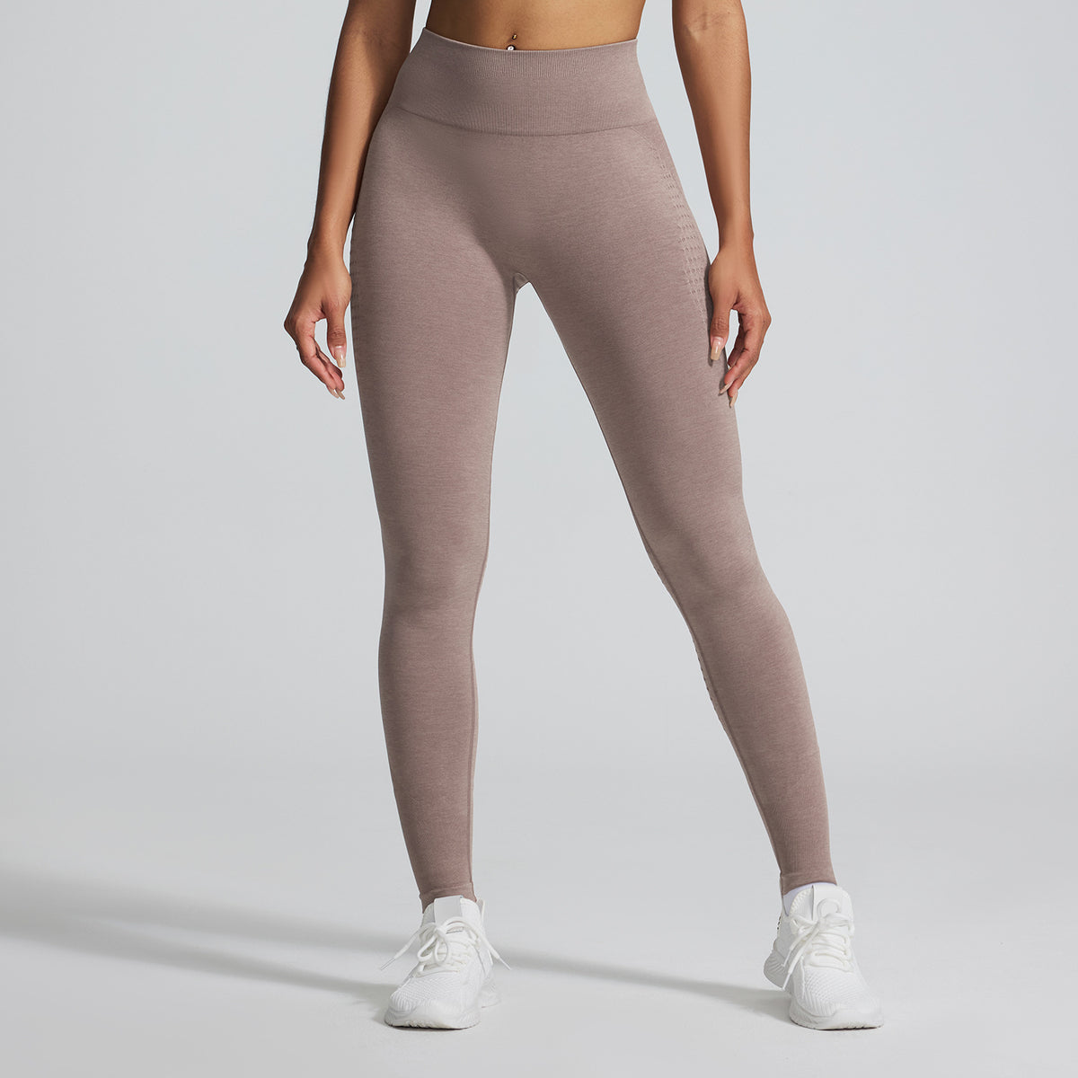 Women's Seamless Jacquard High-Waist Cropped Yoga Pants teemdrop