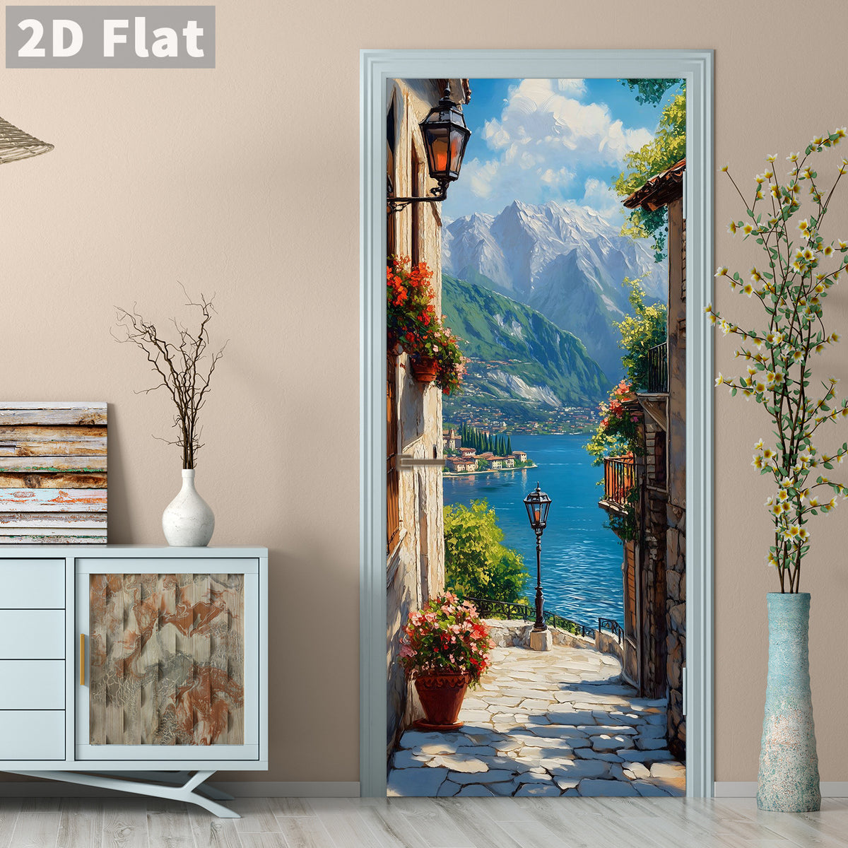 Creative Wooden Door Refurbished Door Stickers Wall Stickers teemdrop