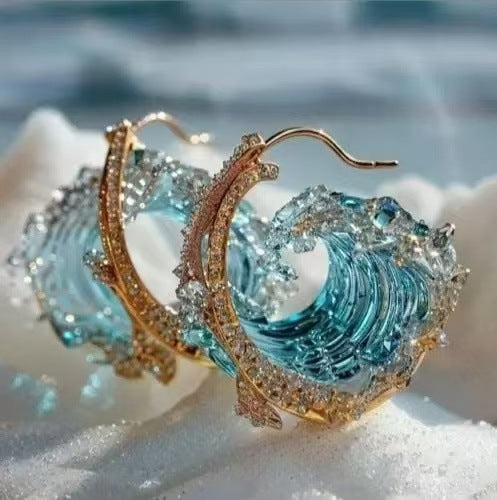Creative Wave Resin Decoration Jewelry Set