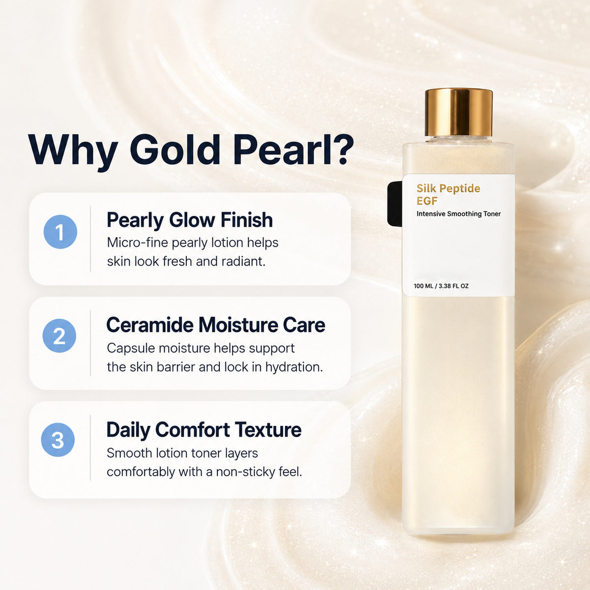 Silk Peptide Facial Toner Smooth Moisturizing Non-Sticky Essence Water teemdrop