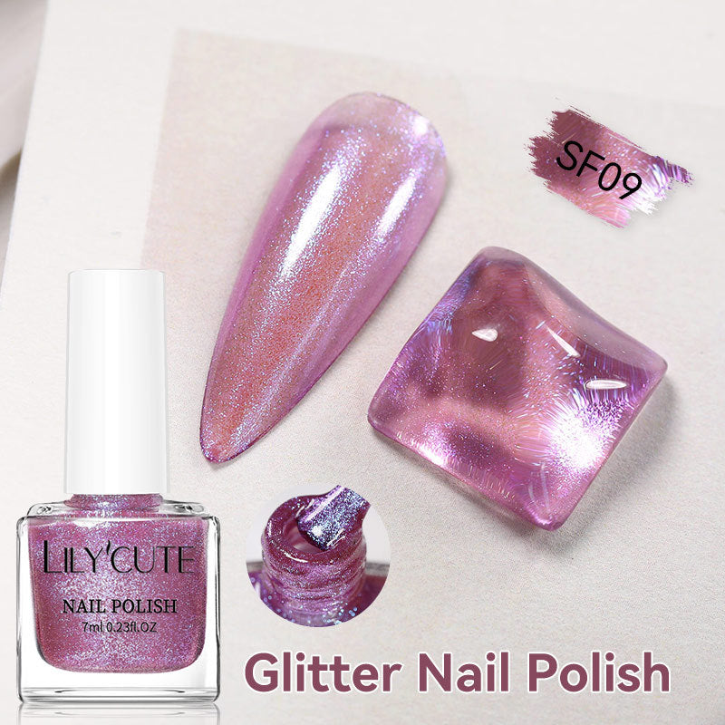 Quick-Dry Metallic High-Color Nail Polish Set 7ml Low Odor Nail Art Lacquer teemdrop