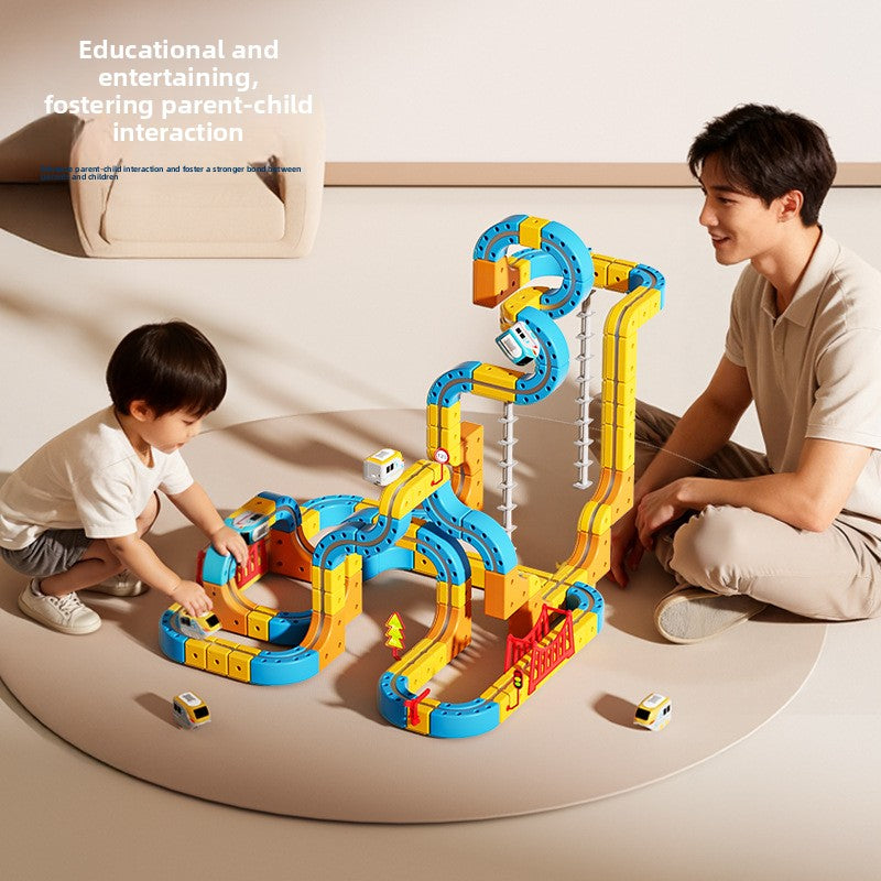 DIY Magnetic Levitation Building Blocks Track Car Set Toy with Rechargeable Cars