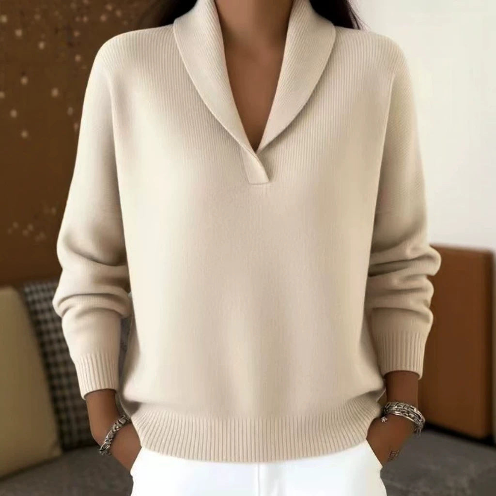 A new solid-color pullover loose top for autumn and winter