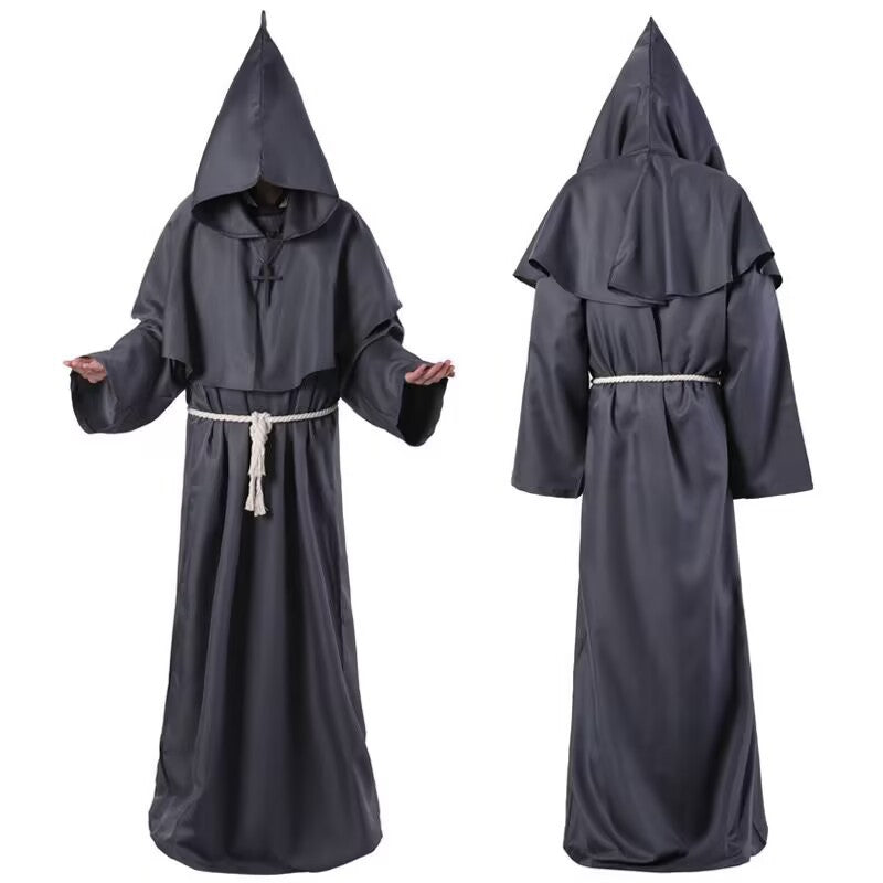 Medieval Monk Costume Cloak with Hood