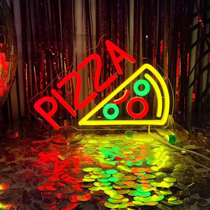 LED Neon Light Hamburger Fries Sushi Shape Sign for Home Bar Decoration