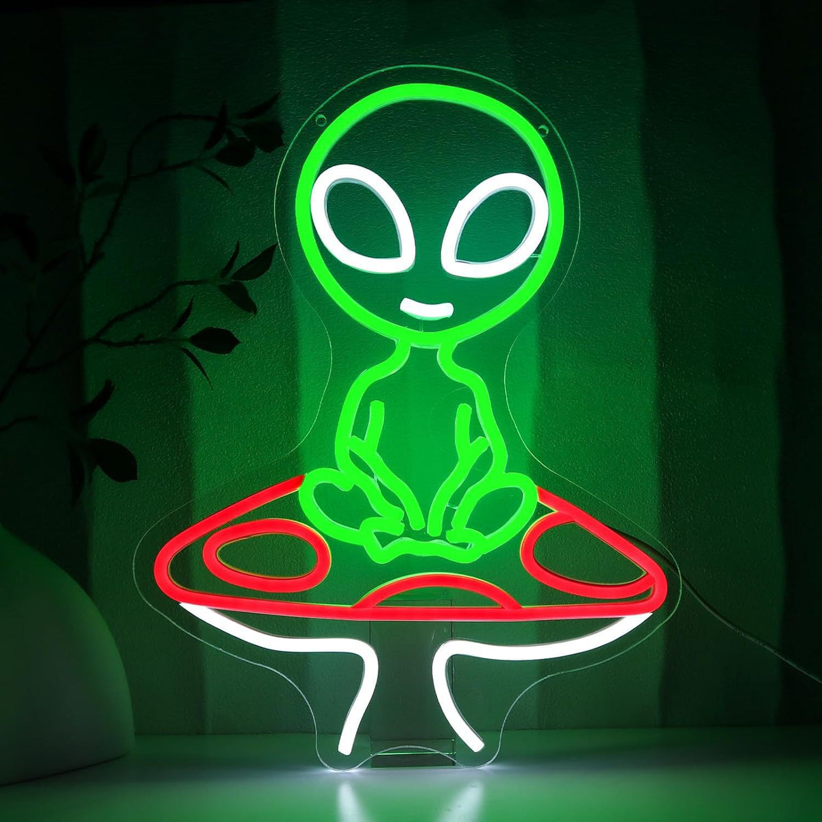 Alien UFO LED Neon Sign Light for Bedroom Game Room Bar Party Decoration teemdrop