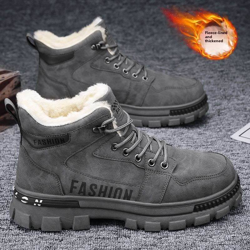 Men's Fleece-Lined Non-Slip Martin Boots