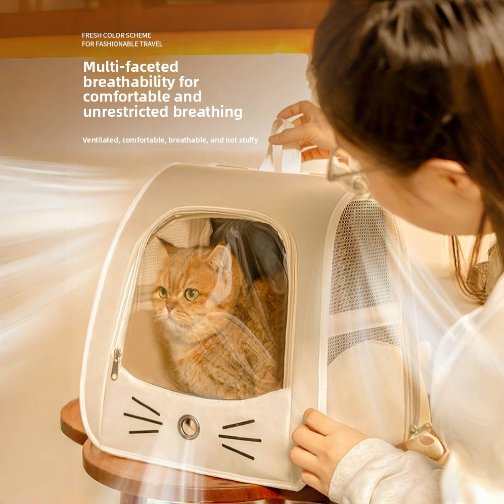Pet Anti-Climbing Foldable Multi-functional Cat Backpack Cage