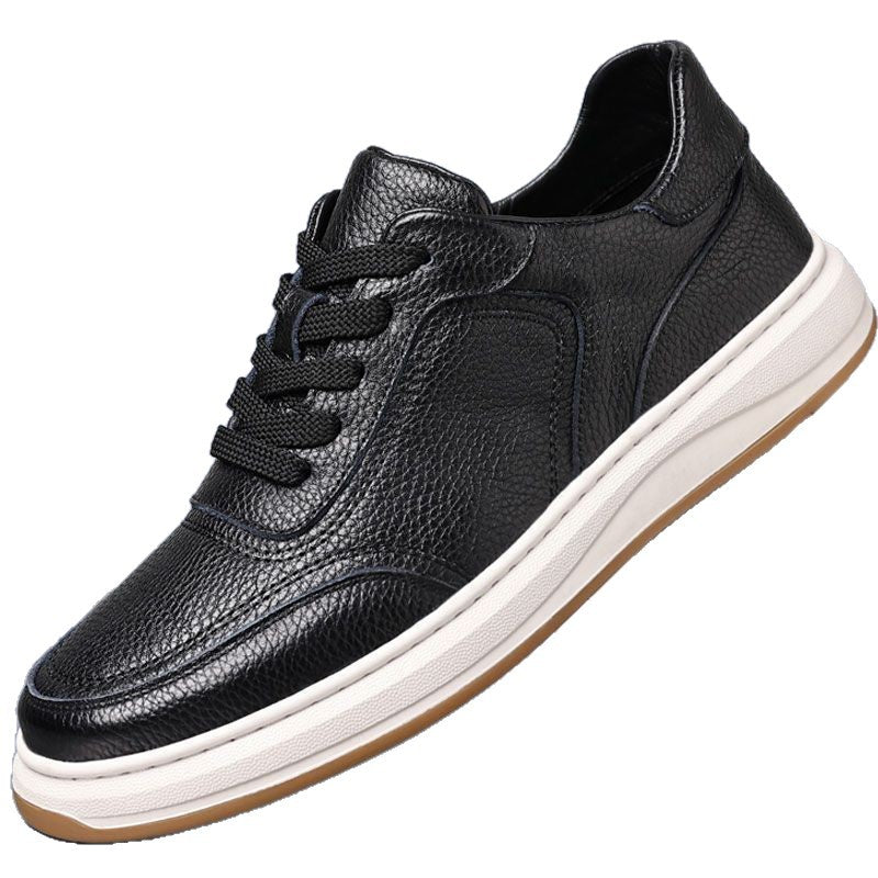 Mens Soft Leather Versatile Casual Loafers teemdrop