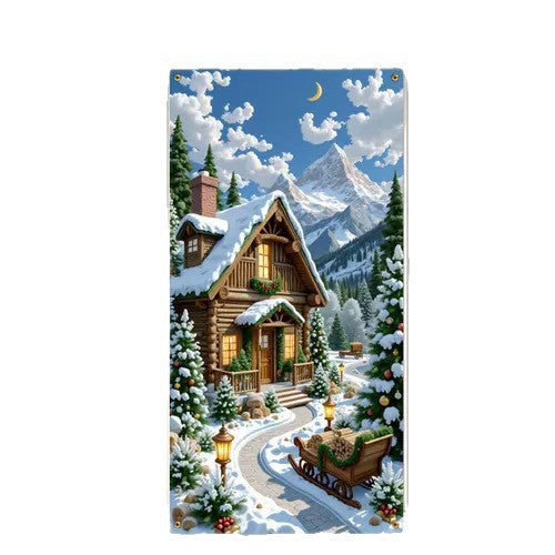 Christmas Santa Claus Polyester Door Cover Decoration 90x180cm teemdrop