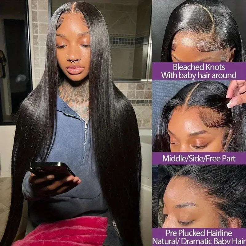 Middle Parted Long Straight Lace Front Wig teemdrop