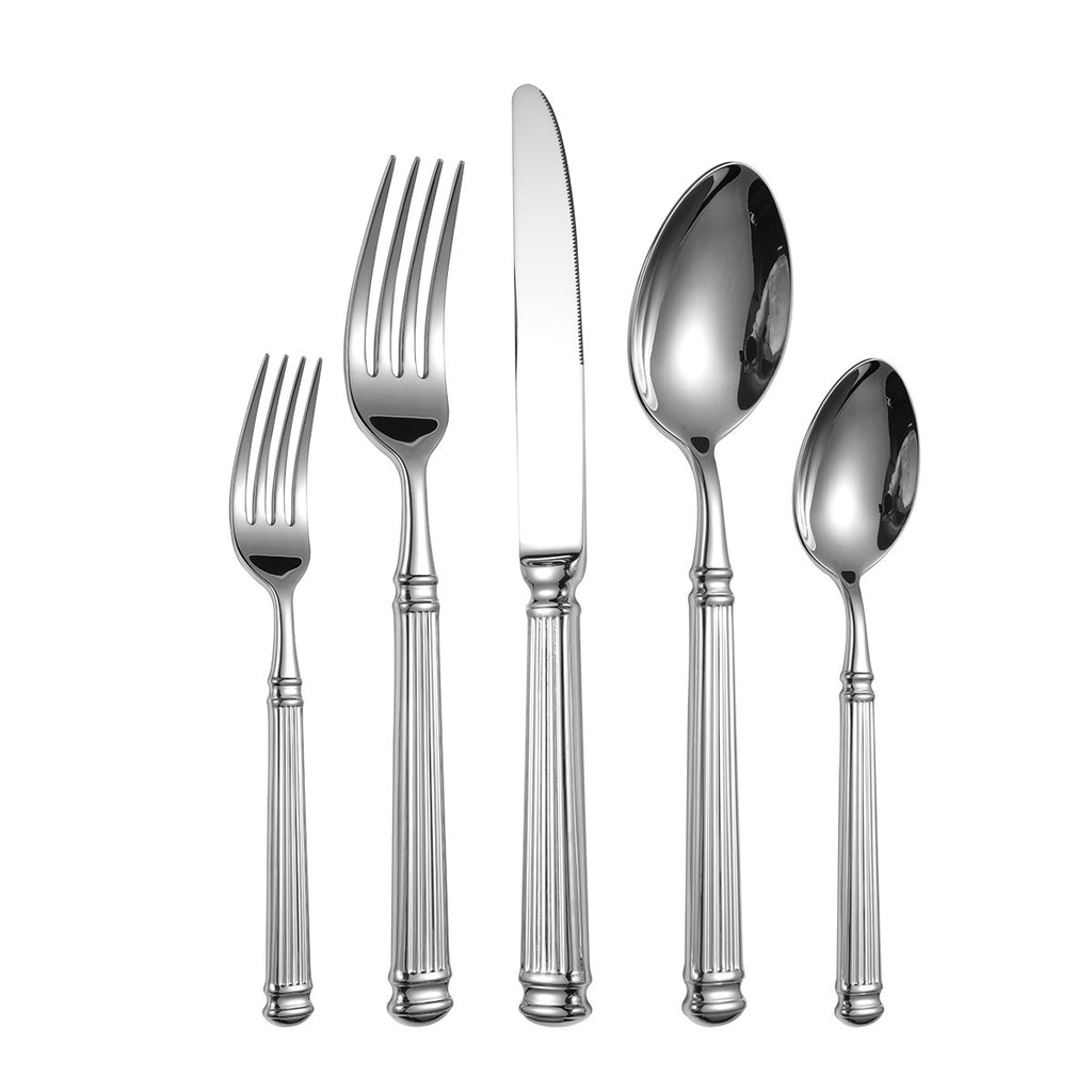 Stainless Steel Western Tableware Knife Fork Spoon Roman Column Design