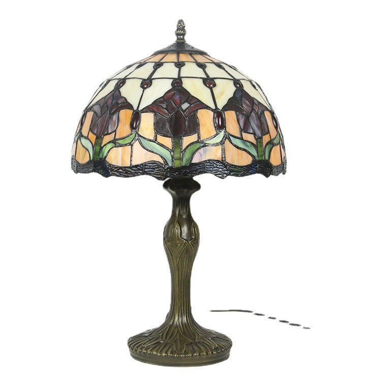 Table lamp stained glass 12 inch handmade lampshade teemdrop