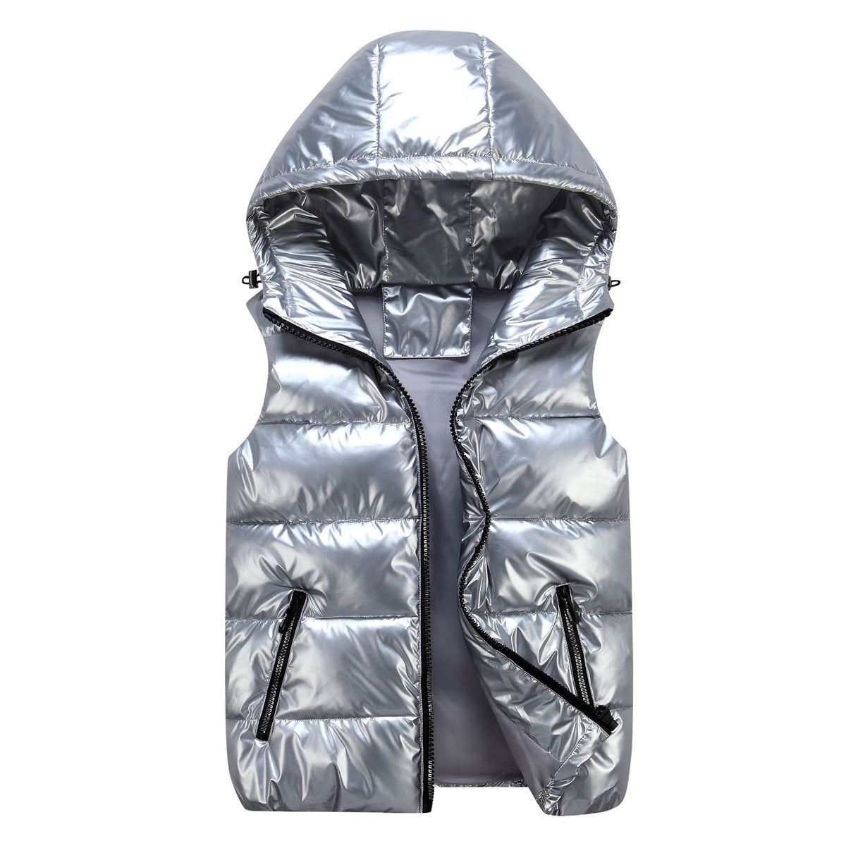 Men's Shiny Stand Collar Thickened Slim-Fit Cotton Vest teemdrop
