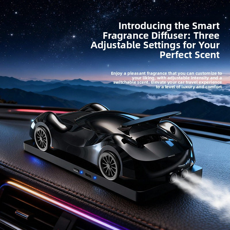 Smart Spray Car Air Freshener Sports Car Design Rechargeable Aromatherapy Diffuser with Multiple Scents