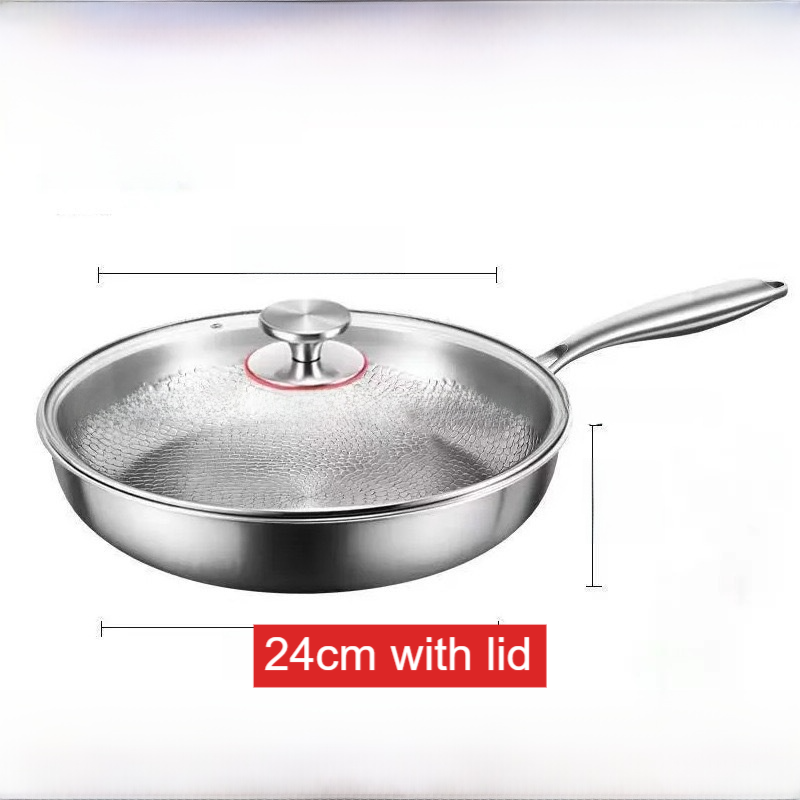 Titanium Hammered 304 Stainless Steel Non-Stick Frying Pan teemdrop