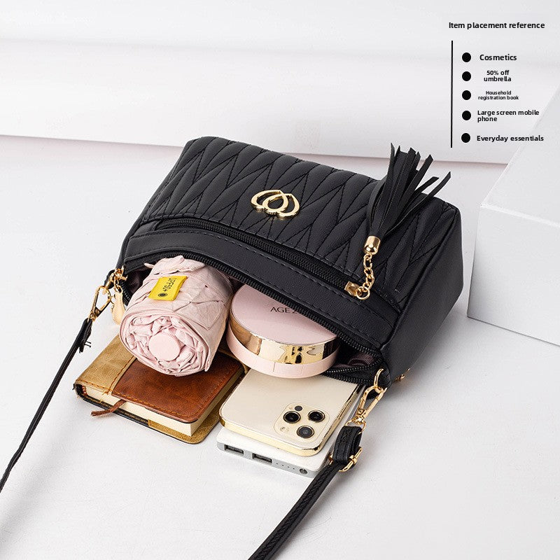 PU Leather Tassel Crossbody Bag
