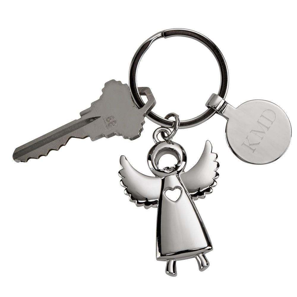 Standing Angel Keychain with Engraving Tag, 3.5" Creativegiftsdirect
