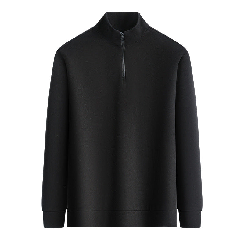 Men's Autumn and Winter Solid Color Stand Collar Pullover