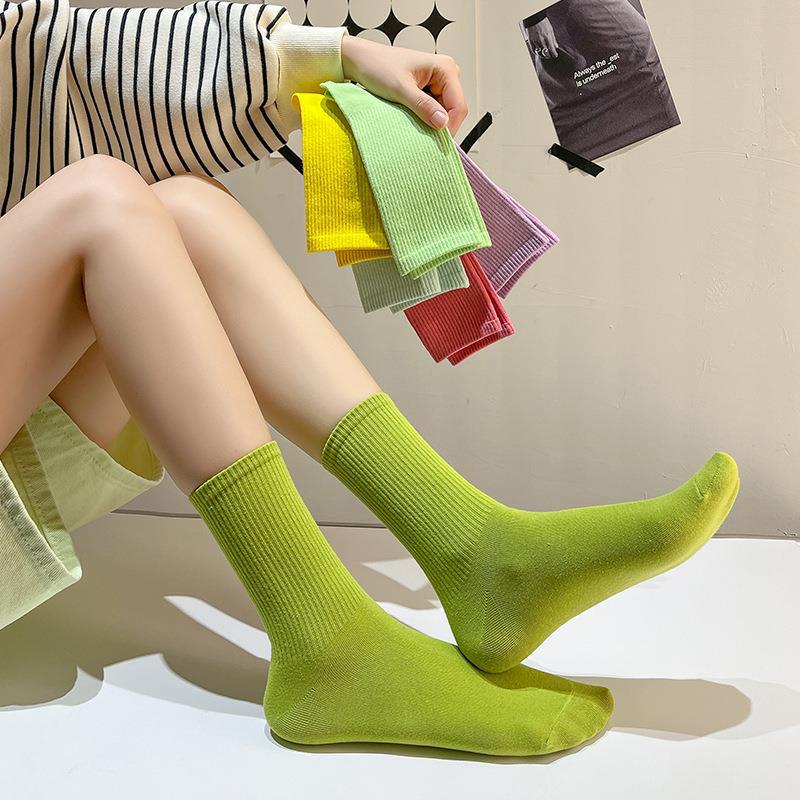 Unisex Combed Cotton Mid-Calf Socks teemdrop