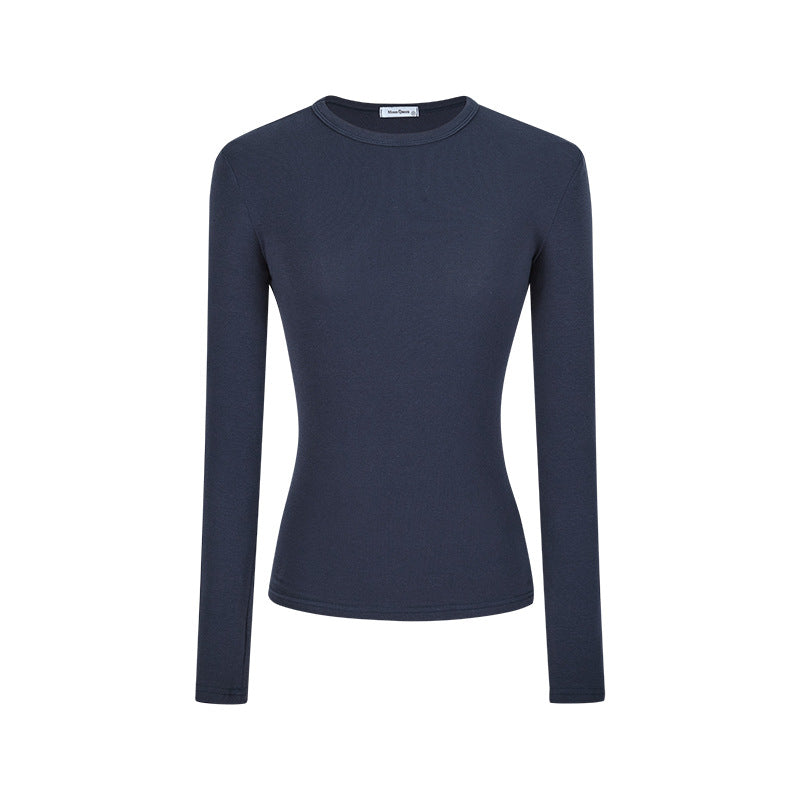 Women's Slim Fit Long Sleeve Cotton T-Shirt with Embroidery