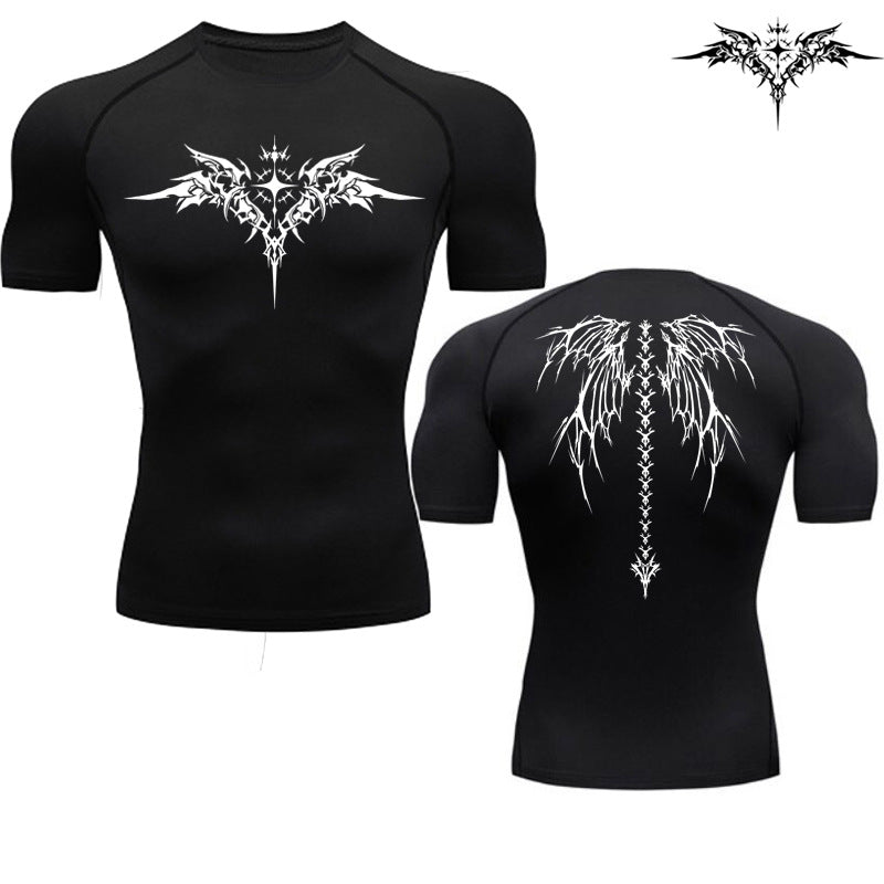 Men's Quick-Dry Compression T-Shirt UV Protection Short Sleeve Athletic Gym Fitness Top teemdrop