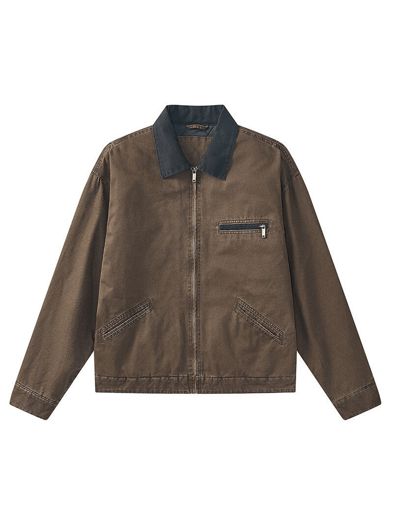 Men's Lapel Casual Jacket American Style Retro Loose Handsome All-match Jacket teemdrop
