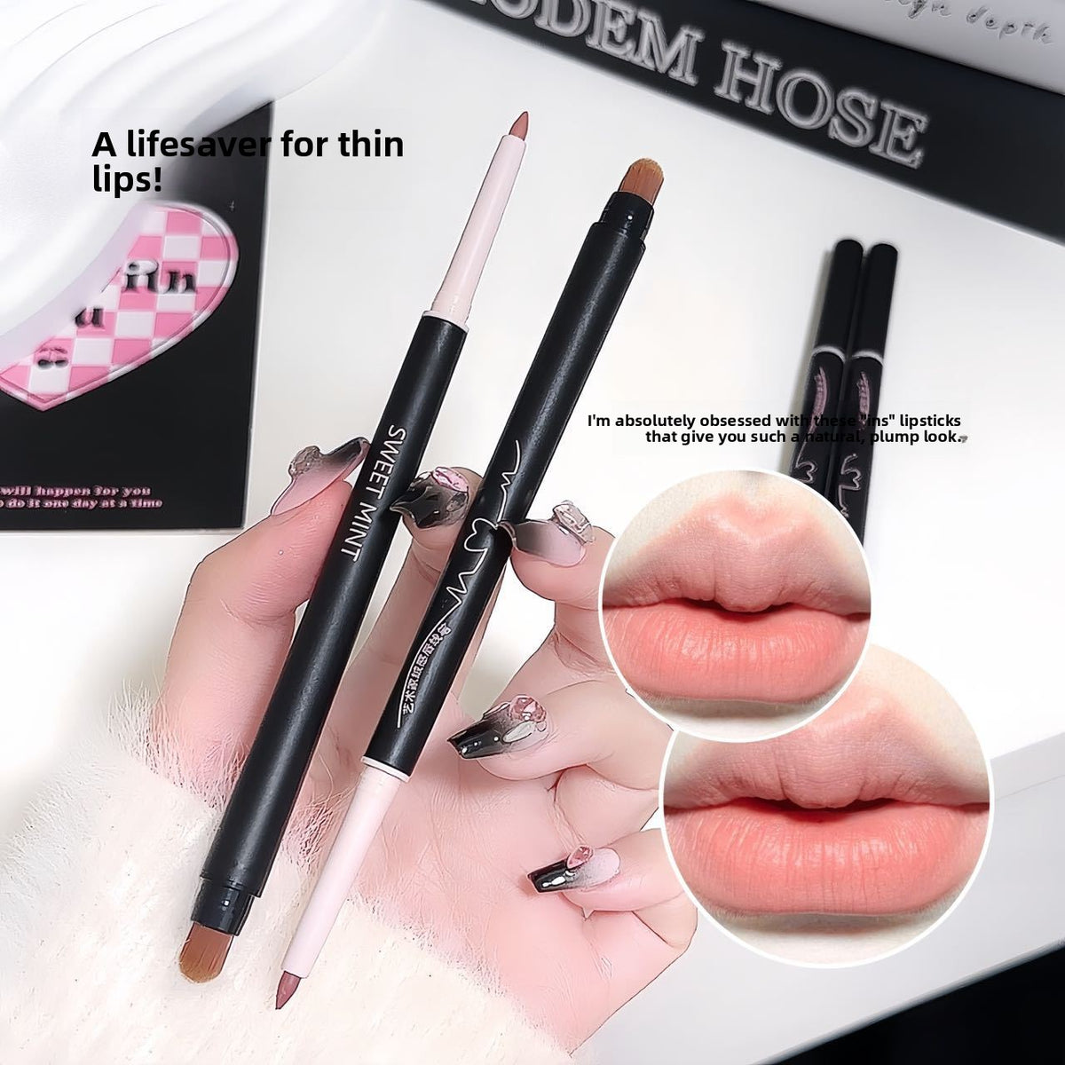 SWEETMINT Dual-Ended Waterproof Matte Lip Liner and Brush teemdrop