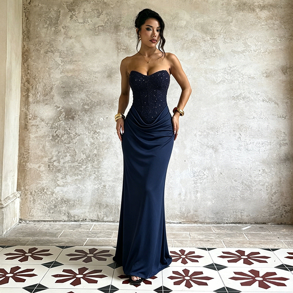Women's Sleeveless V-Neck Off-Shoulder Slim Fit Party Dress teemdrop
