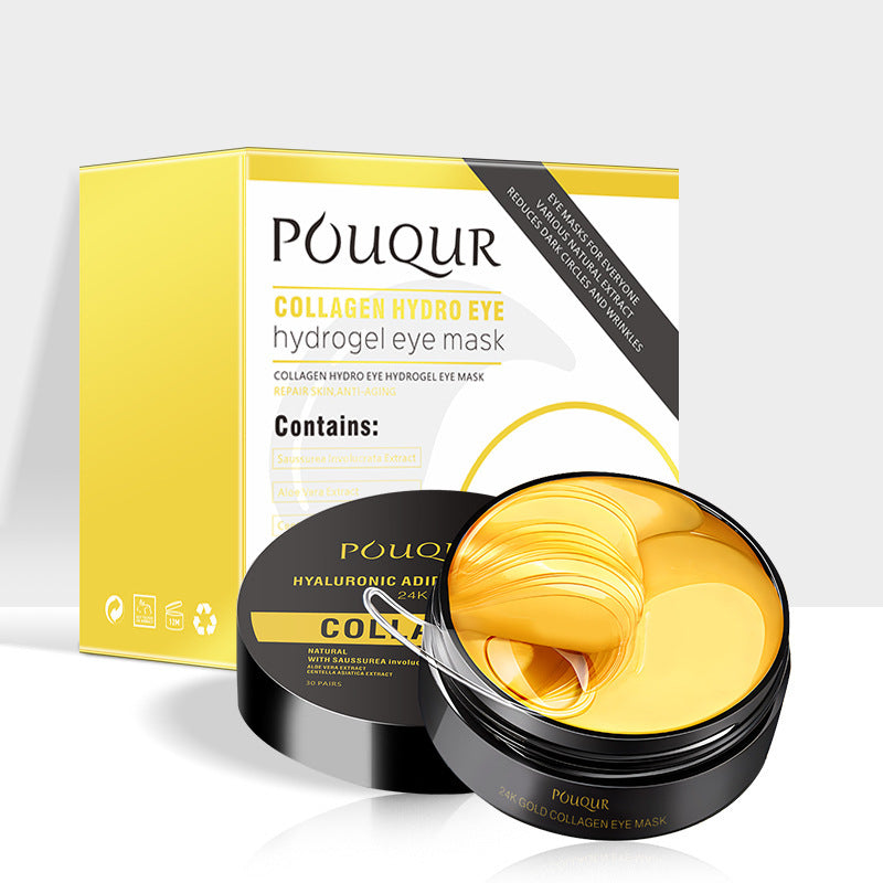 Gold eye mask for dark circles and hydration