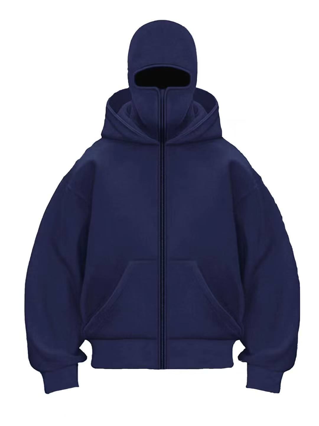 Double-layer hooded zip-up sweatshirt teemdrop