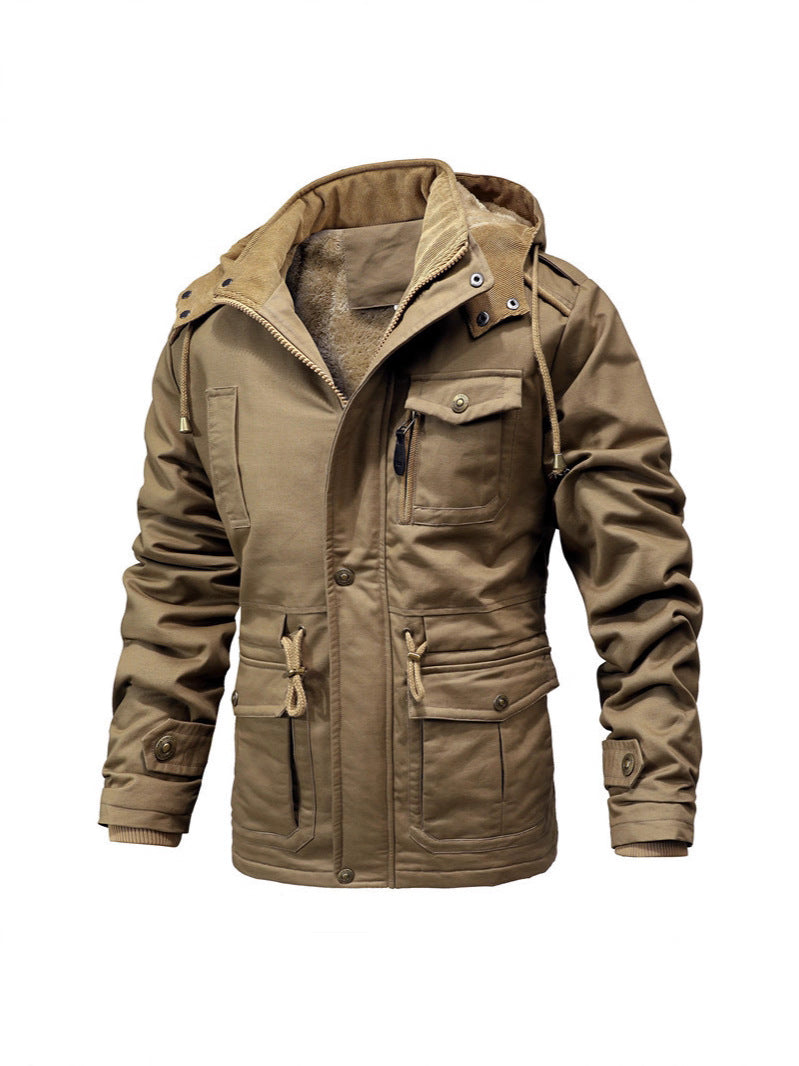 Mens Washed Cotton Velvet Coat