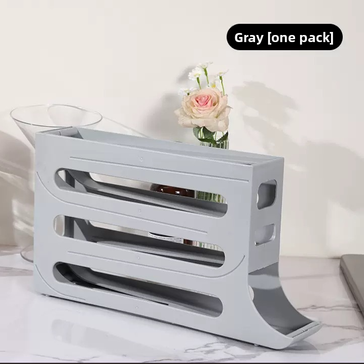 Automatic Gravity-Fed Egg Storage Rack