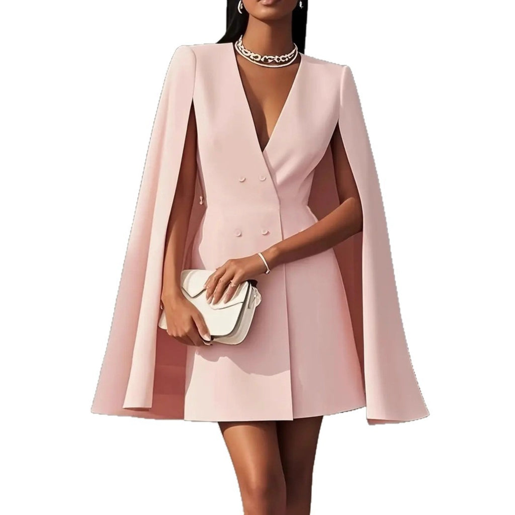 Solid-color suit-style dress for women teemdrop