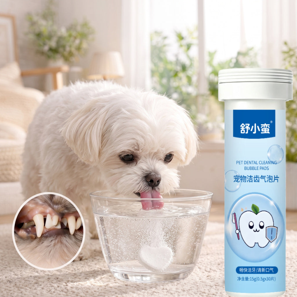 Pet Dental Cleaning Effervescent Tablets for Cats and Dogs