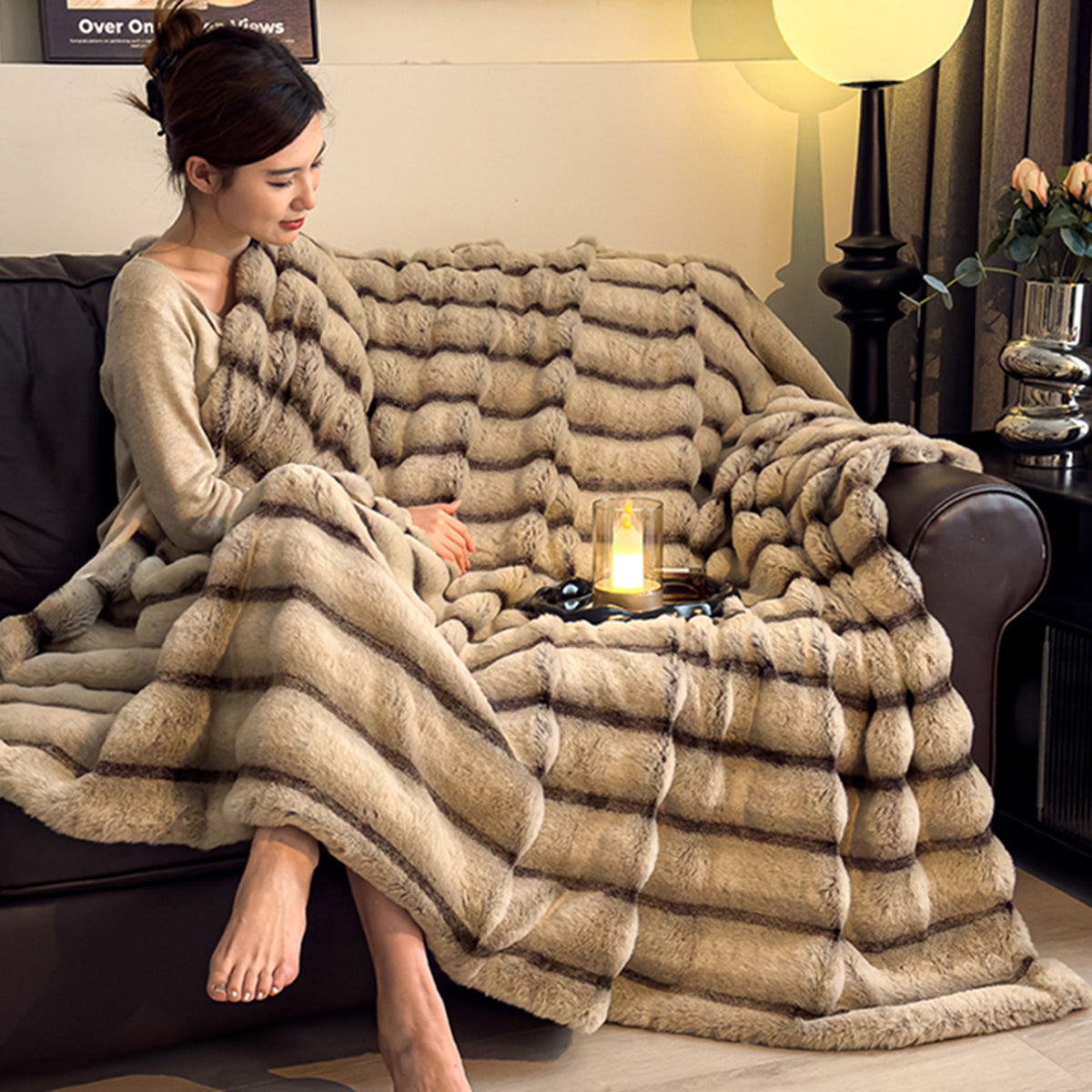 Plush milk velvet blanket teemdrop