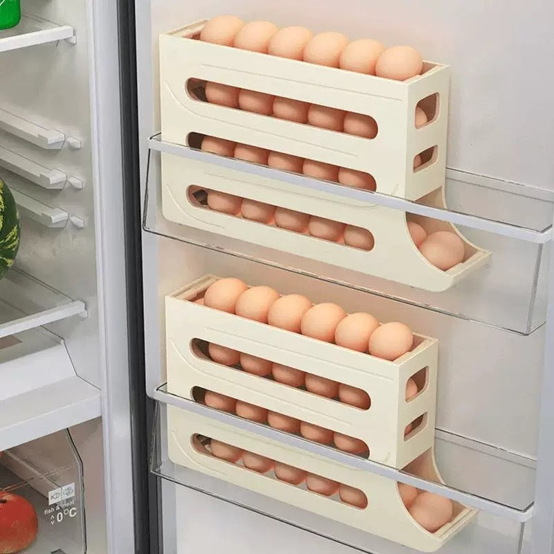 Automatic Gravity-Fed Egg Storage Rack