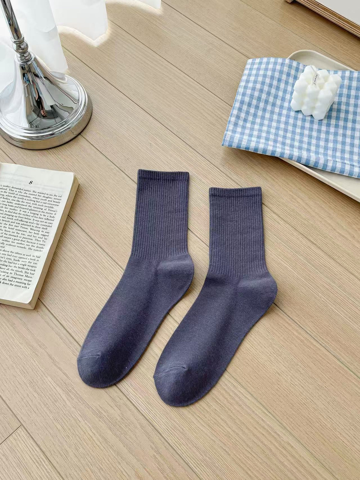 Unisex Combed Cotton Mid-Calf Socks teemdrop