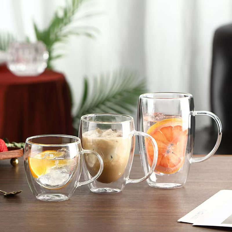 Transparent Double Layer Borosilicate Glass Cup