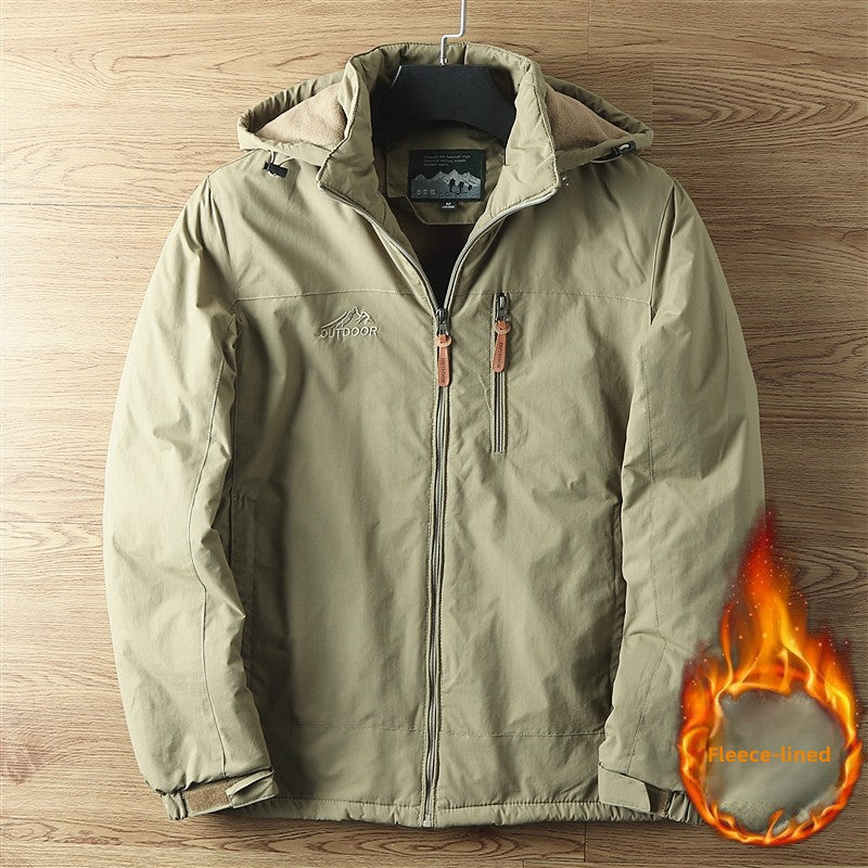Men's detachable hood zipper loose jacket teemdrop