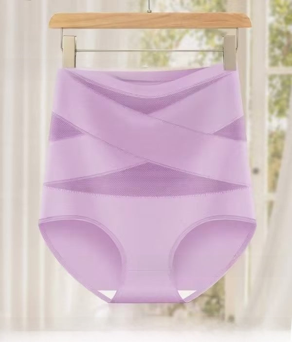 High-Waisted Shaping Briefs with Cross-Tie Tummy Control teemdrop