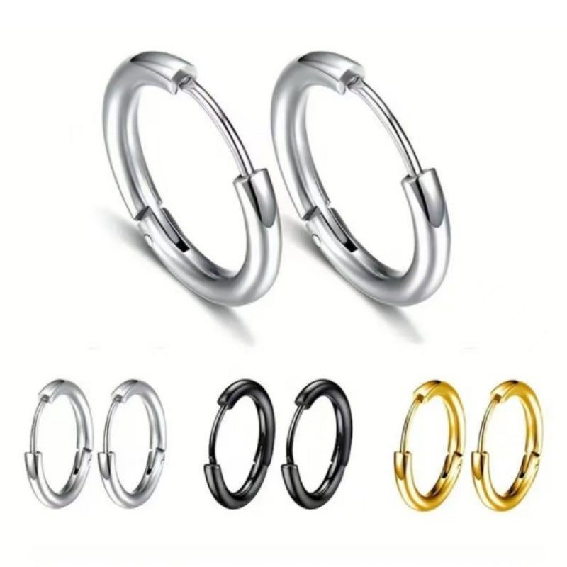 Round Plain Hoop Earrings Classic Minimalist Jewelry
